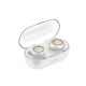 TWS Earphones Bluetooth5.0 Binaural Stereo In-ear Wireless Headset with Charging Bin Call Conversation Support Sports Headphones  silver ring