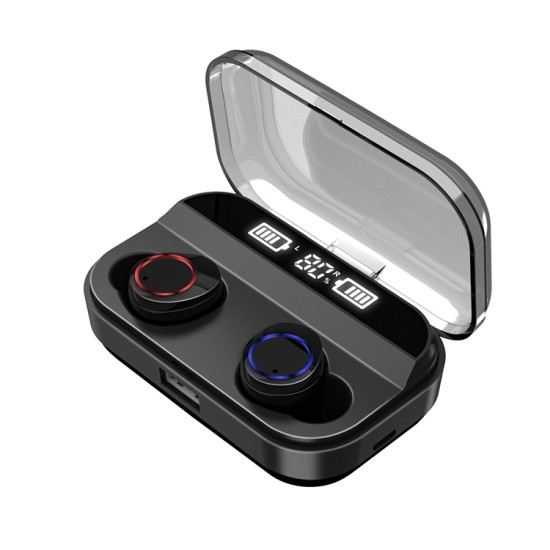 TWS Wireless Earphone Bluetooth 5.0 Earphones Power Display Touch Control Sport Stereo Cordless Earb black