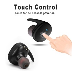 TWS4 Touch Control Bluetooth 5.0 Earphones Waterproof Wireless Stereo Headset Y30 black