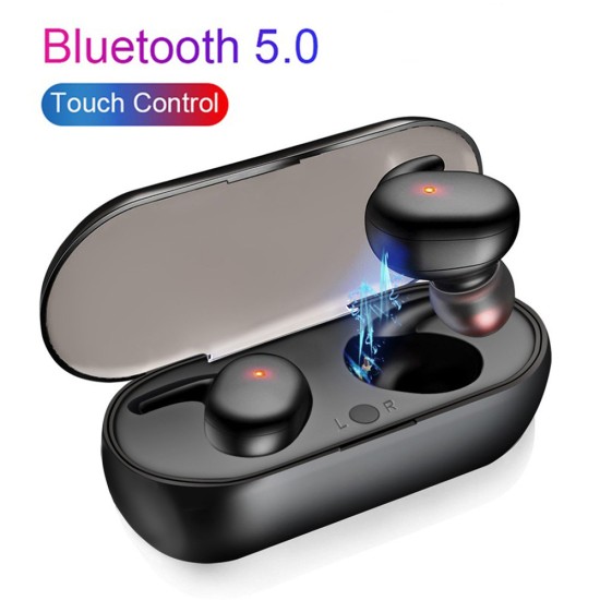 TWS4 Touch Control Bluetooth 5.0 Earphones Waterproof Wireless Stereo Headset Y30 black