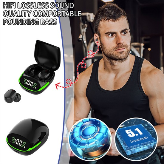 Tg06 Wireless Mini Headphones Bluetooth 5.1 Waterproof Outdoor Sports Earbuds Subwoofer Music Headset Black