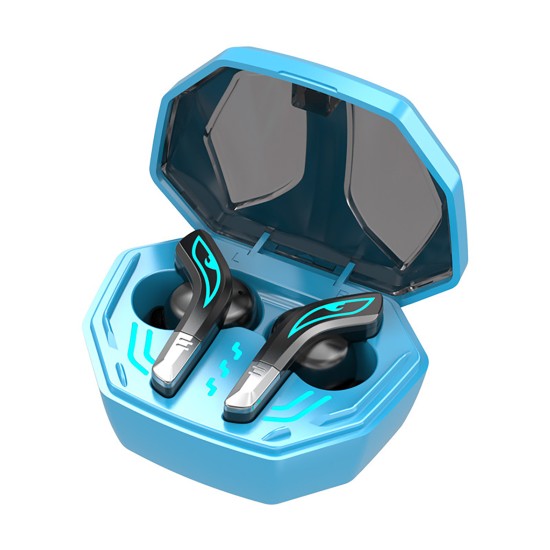 Tws Bluetooth Headset Low Latency Stereo Wireless Gaming Earphone Waterproof Sports Earplugs Blue