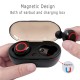 Tws Bluetooth-compatible 5.0 Wireless  Stereo  Earphone In-ear Noise Cancelling Waterproof Headphones Headset With Charging Case black red