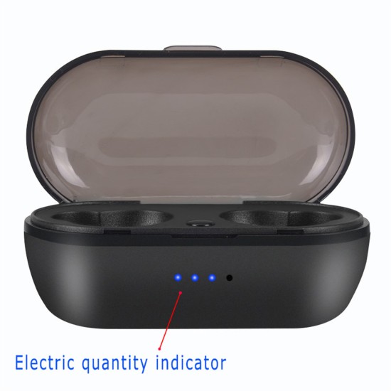 Tws Bluetooth-compatible 5.0 Wireless  Stereo  Earphone In-ear Noise Cancelling Waterproof Headphones Headset With Charging Case black red