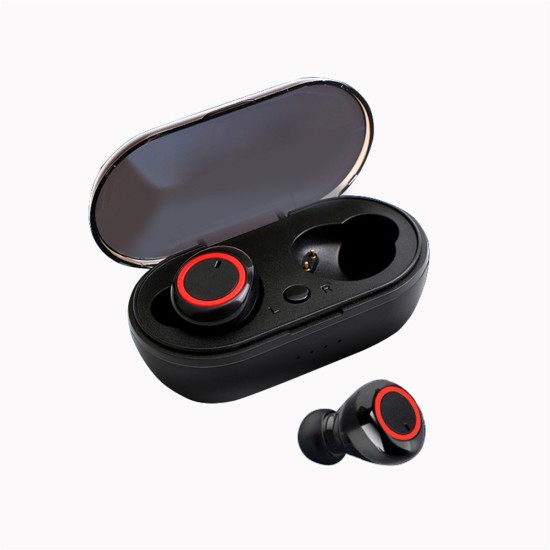 Tws Bluetooth-compatible 5.0 Wireless  Stereo  Earphone In-ear Noise Cancelling Waterproof Headphones Headset With Charging Case white red