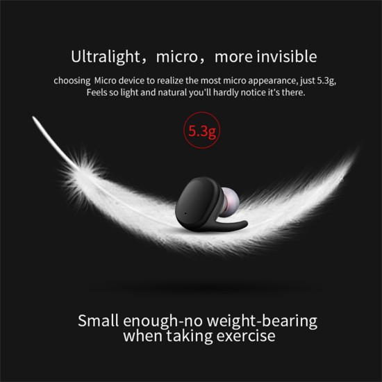 Tws Bluetooth-compatible 5.0 Wireless  Stereo  Earphones Earbuds Digital Display In-ear Noise Reduction Waterproof Headphone With Charging Case black