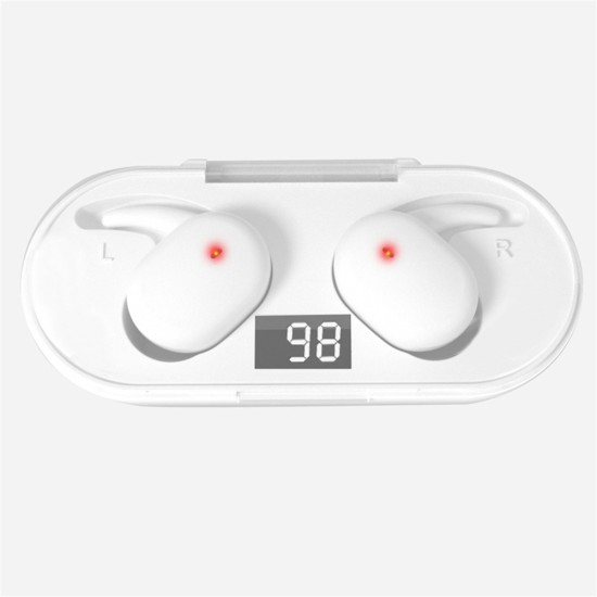 Tws Bluetooth-compatible 5.0 Wireless  Stereo  Earphones Earbuds Digital Display In-ear Noise Reduction Waterproof Headphone With Charging Case White