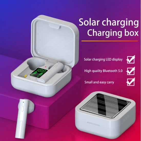 Tws Earphone Air6  Plus Noise  Cancelling Wireless Bluetooth  5.0 Solar  Charging Mini Earbuds Earphones Headset AIR6 plus solar