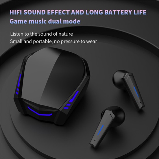 Tws Gaming Bluetooth-compatible  Earphones Low Latency High-fidelity Sound Quality In-ear Wireless Long Battery Life Headsets White