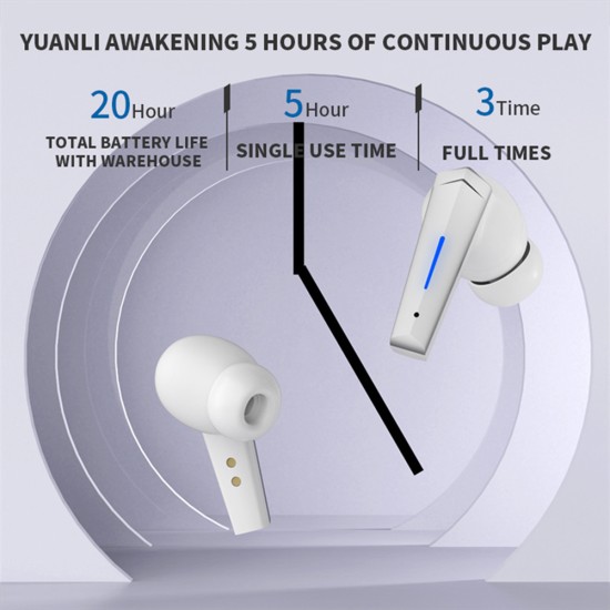 Tws Gaming Bluetooth-compatible  Earphones Low Latency High-fidelity Sound Quality In-ear Wireless Long Battery Life Headsets White