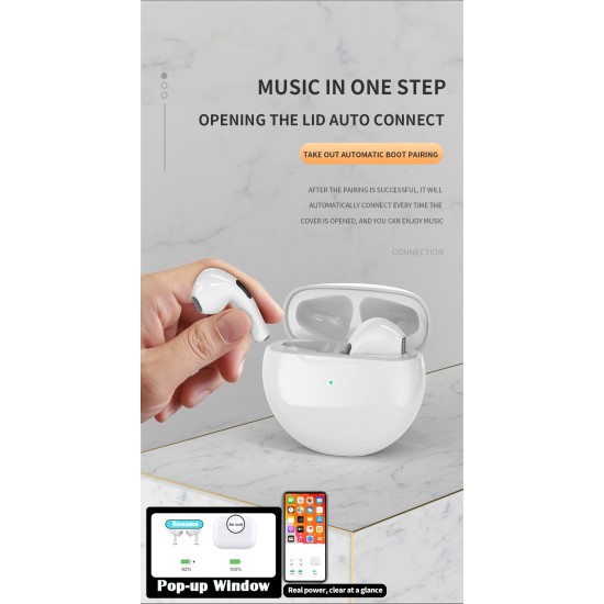 Tws Wireless  Earphones For Iphone Sports Earphones With Microphone Bass Air Pro 6 green