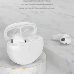 Tws Wireless  Earphones For Iphone Sports Earphones With Microphone Bass Air Pro 6 white