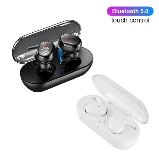 Tws Wireless  Stereo  Headphones Bluetooth-compatible 5.0 In-ear Noise Reduction Waterproof Earbuds Headset With Charging Case black