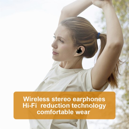 Tws Wireless  Stereo  Headphones Bluetooth-compatible 5.0 In-ear Noise Reduction Waterproof Earbuds Headset With Charging Case black