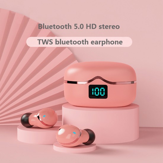 Tws Wireless Bluetooth-compatible 5.0 Headset Mini Binaural In-ear Stereo Noise Reduction Touch-control Earphones Cherry Blossom Pink