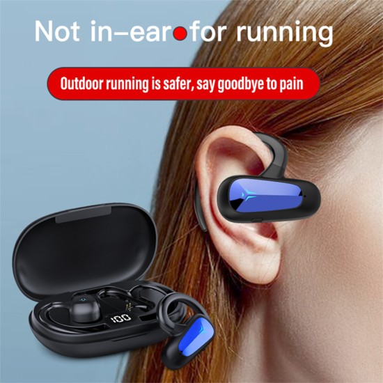 Tws-t8 Air Conduction Earphones Bluetooth Noise Cancelling Hi-fi Stereo Waterproof Sports Headset Black