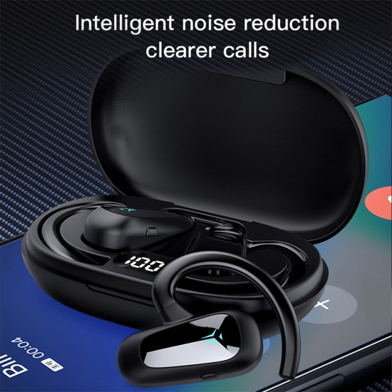 Tws-t8 Air Conduction Earphones Bluetooth Noise Cancelling Hi-fi Stereo Waterproof Sports Headset Black