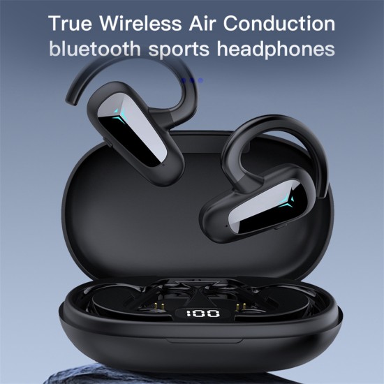 Tws-t8 Air Conduction Earphones Bluetooth Noise Cancelling Hi-fi Stereo Waterproof Sports Headset Black