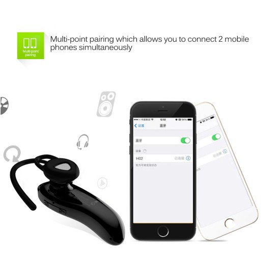 Universal Ultra Light Wireless Bluetooth 4.1 Hands-free Headset Mini Stereo Hanging Ear Headphone for iPhone Samsung Huawei  Black