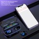 V10 TWS Wireless Earphones Bluetooth Headset Digital Power Display with 2000mAh Charging Bin Noise Cancellation Earbuds black