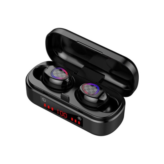 V7 TWS Bluetooth 5.0 Headphones Earphone Wireless Headset With LED Digital Display  black