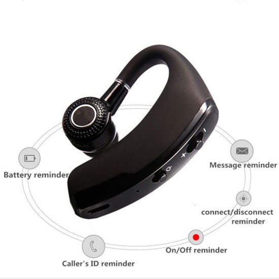 V9 Wireless Bluetooth Earphones Hands-free Business Headset With Microphone Noise Reduction Headset black