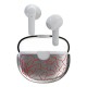 Vg58 Bluetooth-compatible  Headset Fashion Tws Colorful Breathing Light Semi-in-ear Transparent Warehouse Wireless Sports Headphones White