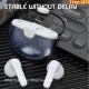 Vg58 Bluetooth-compatible  Headset Fashion Tws Colorful Breathing Light Semi-in-ear Transparent Warehouse Wireless Sports Headphones black