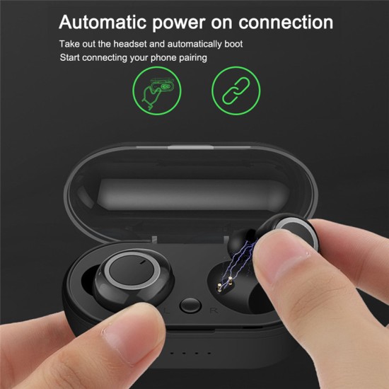 W12 TWS Wireless Earphone for IOS Android Mobile Phone Bluetooth 5.0 Multi-function Sports Headphone Touch Control Earbuds with Charging Box  Black button version