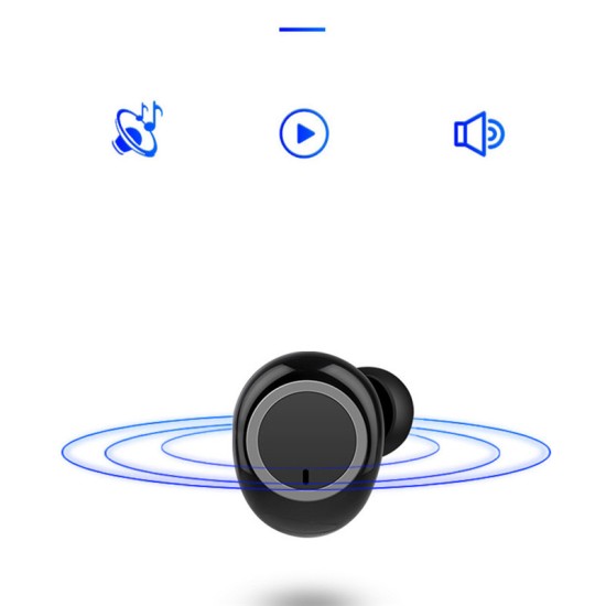 W12 TWS Wireless Earphone for IOS Android Mobile Phone Bluetooth 5.0 Multi-function Sports Headphone Touch Control Earbuds with Charging Box  Black button version