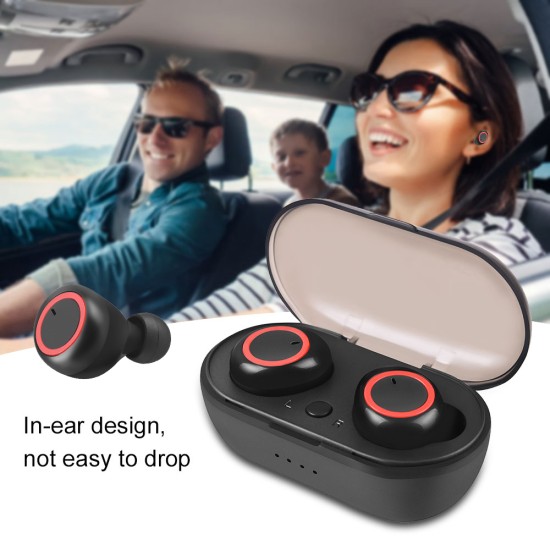 W12 TWS Wireless Earphone for IOS Android Mobile Phone Bluetooth 5.0 Multi-function Sports Headphone Touch Control Earbuds with Charging Box  Black touch version