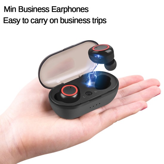 W12 TWS Wireless Earphone for IOS Android Mobile Phone Bluetooth 5.0 Multi-function Sports Headphone Touch Control Earbuds with Charging Box  Black touch version