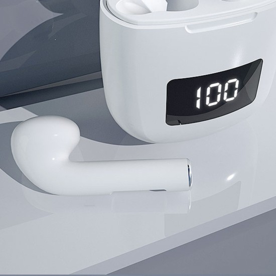 Wireless  Earphone Waterproof Bluetooth-compatible Headphone Sport Stereo Earbuds Headset With Mic White