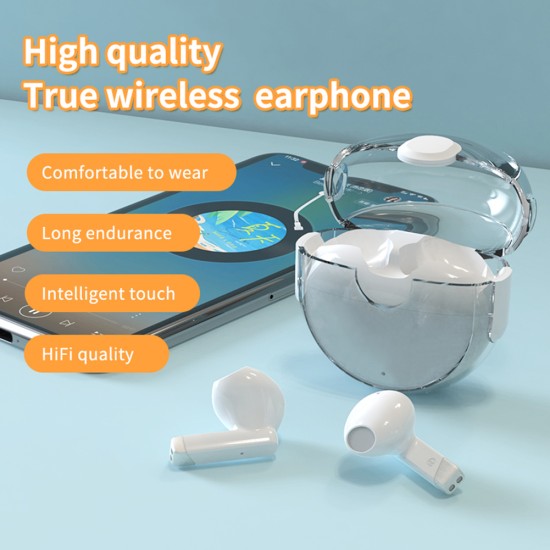 Wireless Bluetooth 5.1 Earphones Touch-control Noise-cancelling Hifi Music Earbuds with Microphone L12s Black