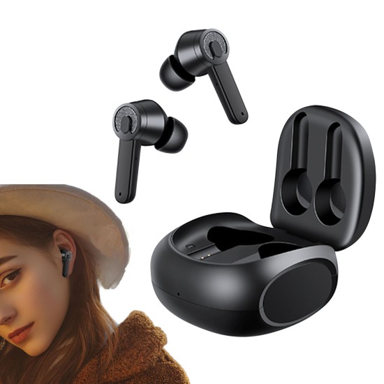 Wireless Bluetooth 5.1 Headset Es06 Waterproof Hifi Music Earbuds Fingerprint Earphones Black