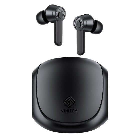 Wireless Bluetooth 5.1 Headset Es06 Waterproof Hifi Music Earbuds Fingerprint Earphones Black