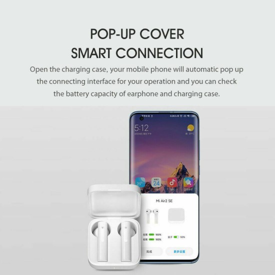 Wireless Bluetooth Earphone Smart Connection Earbuds  white