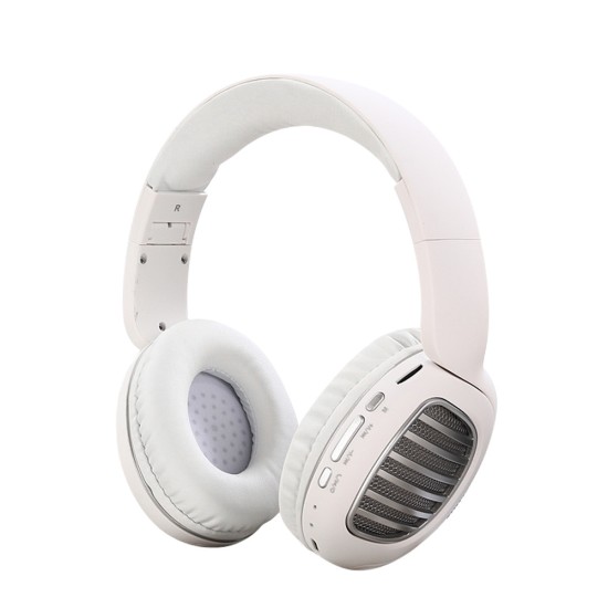 Wireless Bluetooth Foldable Headset FM Radio Stereo Music Portable Headset white