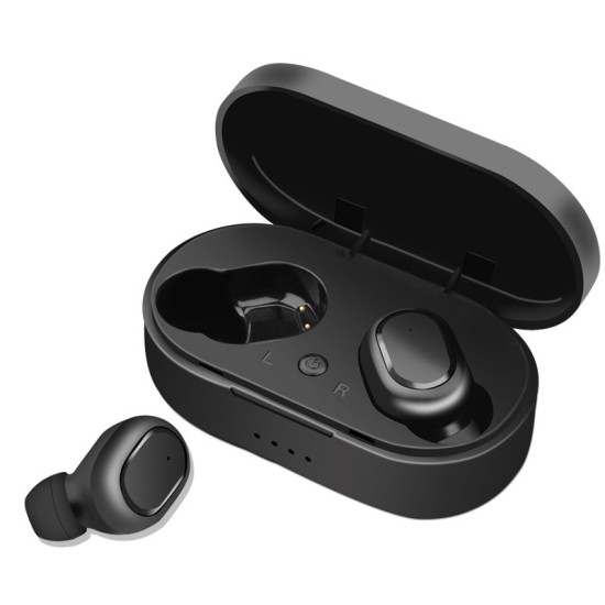 Wireless Bluetooth Headphone Headset With Charging Box for Red Mi Mobile Phone black