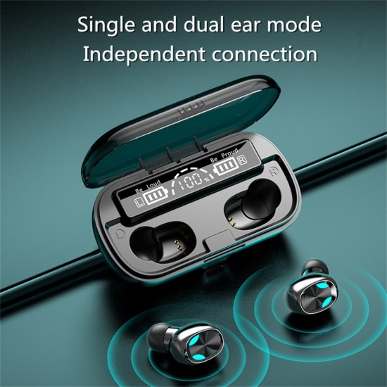 Wireless Bluetooth Headphones 8D Stereo Headsets Earbuds with Mic 2000mah Charging Case X8 Black