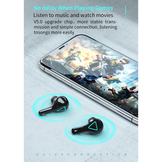 Wireless Bluetooth-compatible 5.1 Earphone A15 Digital Display Binaural TWS Smart Touch-control Headset A15 digital display black