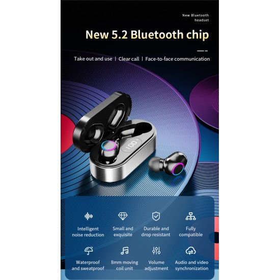 Wireless Bluetooth-compatible Earphones Noise Canceling Hd Call Portable Mini Headset with Microphone Red