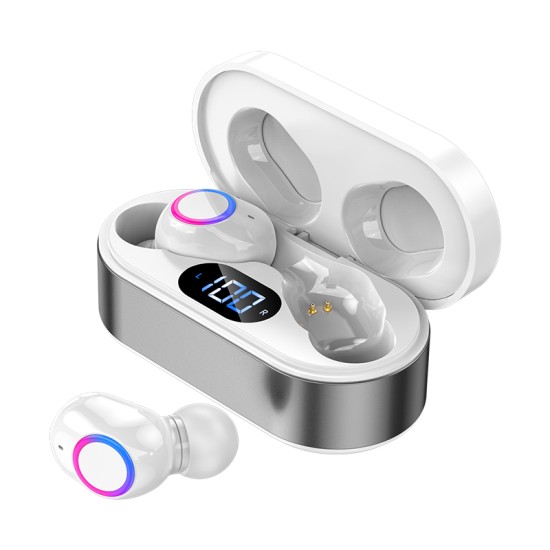 Wireless Bluetooth-compatible Earphones Noise Canceling Hd Call Portable Mini Headset with Microphone Red