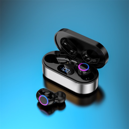 Wireless Bluetooth-compatible Earphones Noise Canceling Hd Call Portable Mini Headset with Microphone Red