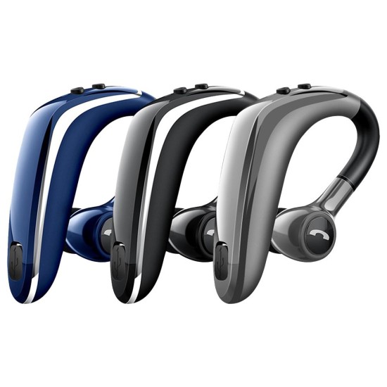 Wireless Earphone Bluetooth 5.0 Headset Long Standby Business Driving Hanging Ear Headset IPX4 Waterproof Sports Headphone blue