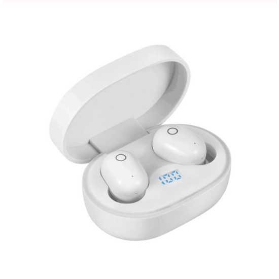 Wireless Earphone for IOS Android Cellphones Bluetooth V5.0 LED Display With Charging Bin Power Bank  black