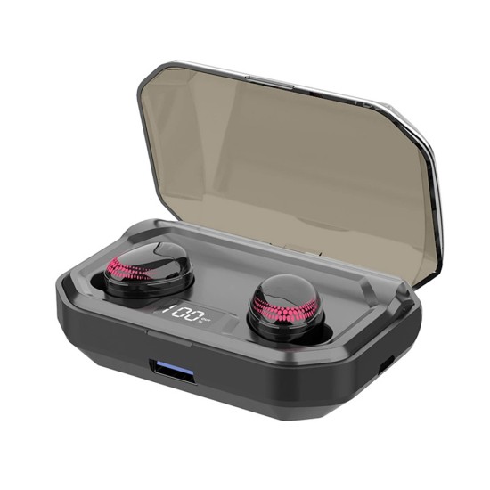 X10 TWS Bluetooth V5.0 HiFi Wireless Earbuds 8D Stereo Sport Mic Earphones With 3000mAh Charging Box black