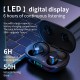 X10pro Bluetooth 5.1 Headset Digital Display Hanging Ear Earbuds Stereo In-ear Earphones Black