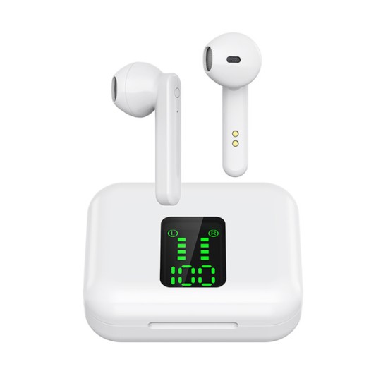 X15 TWS Bluetooth Headphone Wireless Earphone LED Display 5.0 Bluetooth Headset white