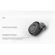 X18 Wireless Headset Hidden Earpiece 5.0 Bluetooth Wireless Stereo Earphone with Mic Portable Battery Storage - Black